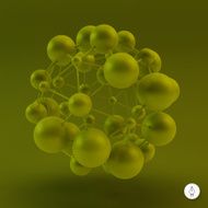 3D Molecule structure background Graphic design N4