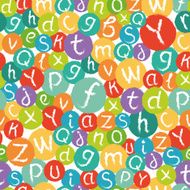 Seamless vector pattern - funny english alphabet