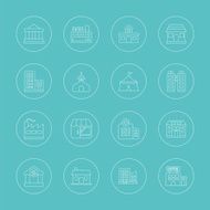 Building line icon set N3
