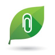 Green leaf icon with a clip