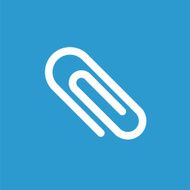 clip icon white on the blue background