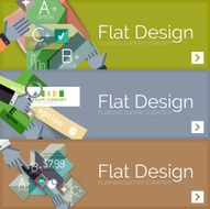 Flat design vector infographic banners with geometric infographics N145