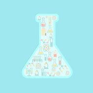 concept education icons in chemistry tube