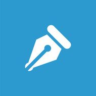 pen icon white on the blue background