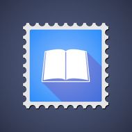 Mail stamp with a book