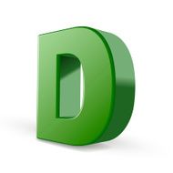 3d green letter D N3