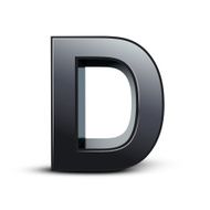 3d black letter D