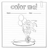 Coloring worksheet with a clown