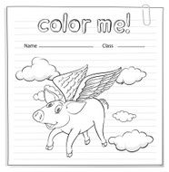 Worksheet with a pig