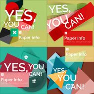 Set of flat design square banners N43