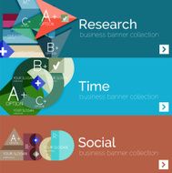 Flat design vector infographic banners with geometric infographics N146