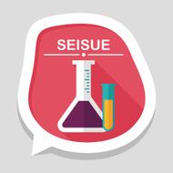test tube flat icon with long shadow eps10 N32