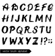 Vector Watercolor Painted Alphabet Brush font