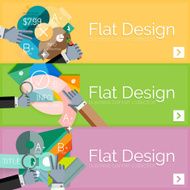 Flat design vector infographic banners with geometric infographics N147