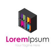 Black information data box cube simple business icon logo