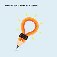 Pencil and light bulb on background Education concept