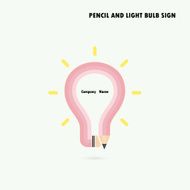 Pencil and light bulb on background Education concept N2