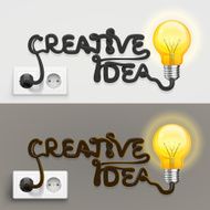 Creative lamp with cable outlet