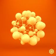3D Molecule structure background Graphic design N5