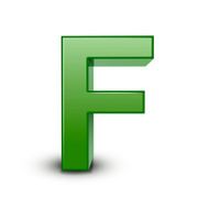3d green letter F N3