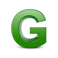 3d green letter G N3