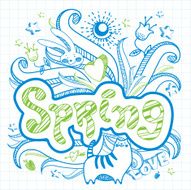 Abstract doodle spring card N2