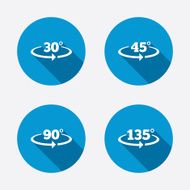Angle degrees icons Geometry math signs N43