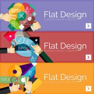 Flat design vector infographic banners with geometric infographics N151