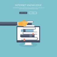 Vector illustration Flat study backgrounds set Education and online courses N21