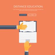 Vector illustration Flat study backgrounds set Education and online courses N23