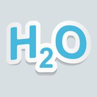 Formula of water H2O sign sticker Vector illustration
