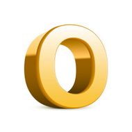 3d golden letter O