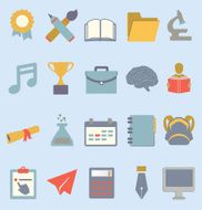 Set of flat education icons N2