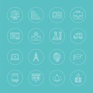 School line icon set N9