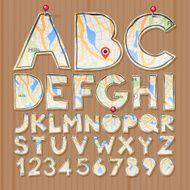 Alphabet and numbers paper craft design cut out by scissors N2
