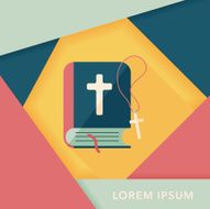 bible flat icon with long shadow eps10 N24