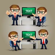People Set - Business Businessmen at computer B