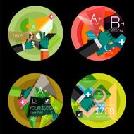 Set of flat design circle option infographics concepts N44