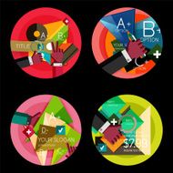 Set of flat design circle option infographics concepts N46