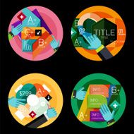 Set of flat design circle option infographics concepts N47