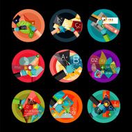 Set of flat design circle option infographics concepts N48