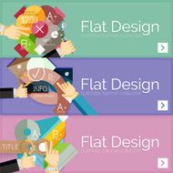 Flat design vector infographic banners with geometric infographics N154