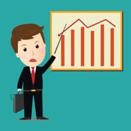 Vector of Businessman point on investment graph presentation N2