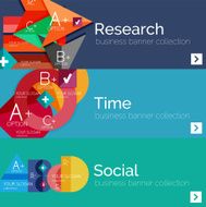 Flat design vector infographic banners with geometric infographics N156