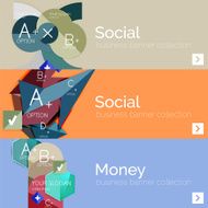 Flat design vector infographic banners with geometric infographics N157