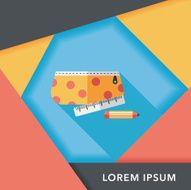 pencil box flat icon with long shadow eps10 N47