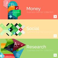 Flat design vector infographic banners with geometric infographics N160