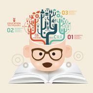 book diagram creative paper cut style template N3