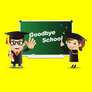 People Set - Education Graduate student Goodbye school Woman Man