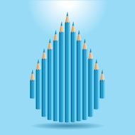 Background with blue pencils Vector concept